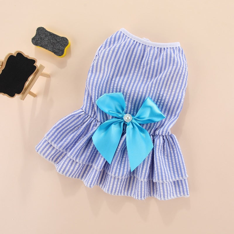 Puppy vertical striped butterfly skirt