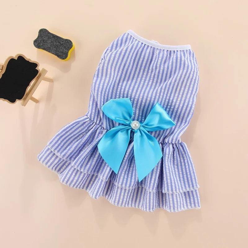 Puppy vertical striped butterfly skirt