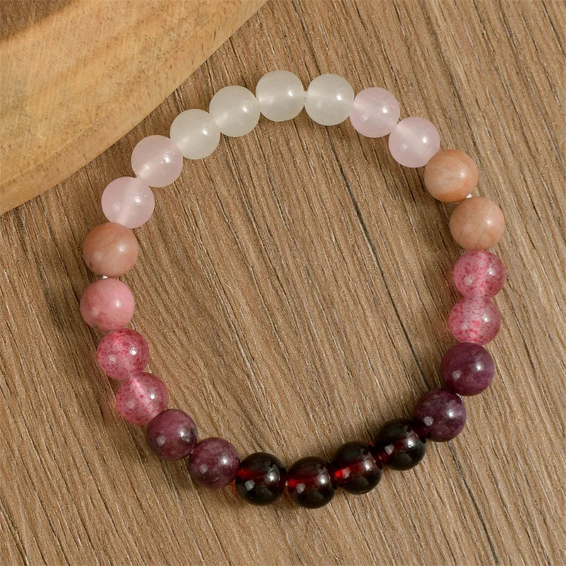 Handmade Pink Amethyst Beaded Bracelet