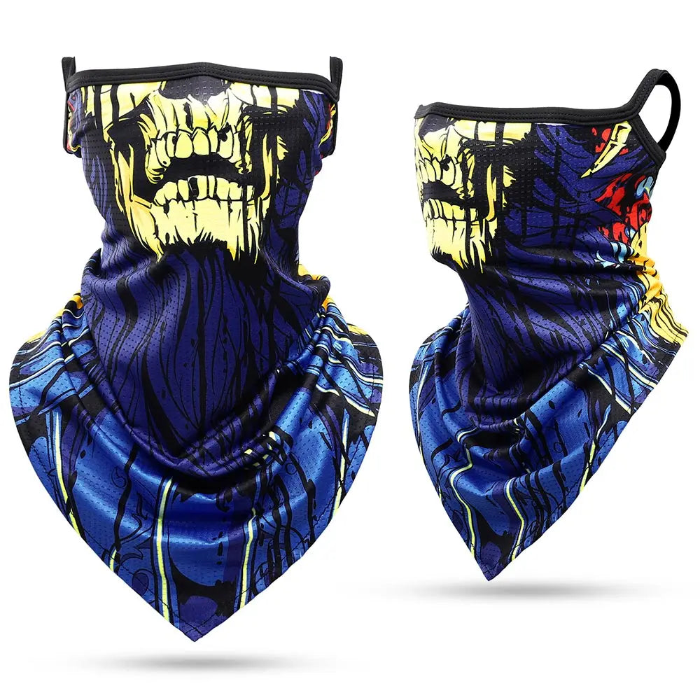 3D Skull Summer Hanging Ear Triangle Scarf