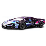 Load image into Gallery viewer, Black Purple Lamborghinised Sian Sport Car Building Blocks - BestShop