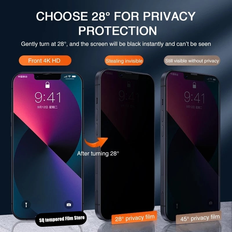 3PCS Privacy Screen Protector For iPhone 14 PRO MAX Anti-Spy - BestShop