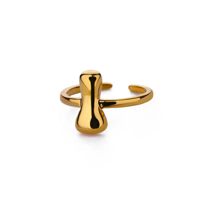 Gold Color Cute Bubble Letters Rings
