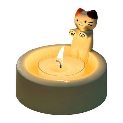 Cartoon Cat Candle Holder