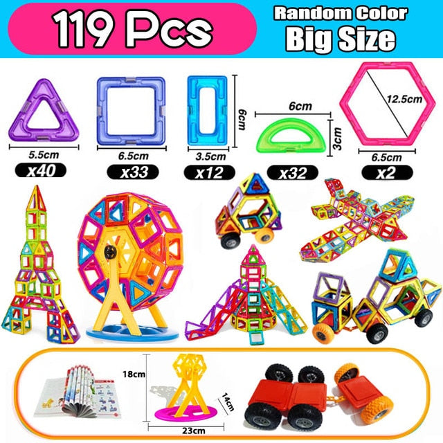 Magnets Toys for Kids Big Size Plus Magnetic Blocks - BestShop