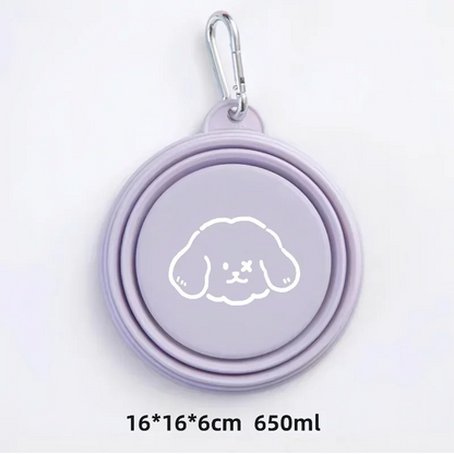Dog Pet Folding Silicone Bowls
