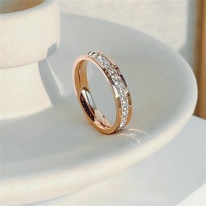 Luxury Double Rowed Square Zircon Ring