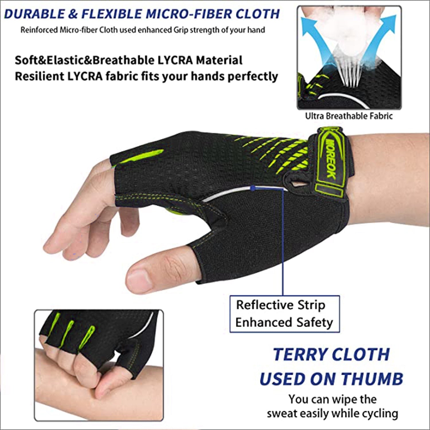 MOREOK Bike Gloves 5MM Liquid Gel Pad Bicycle Gloves Shockproof - BestShop