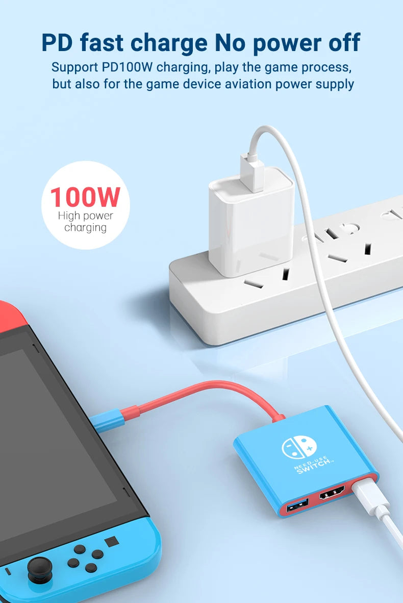 Switch Dock 4K HDMI USB 3.0 Hub Adapter