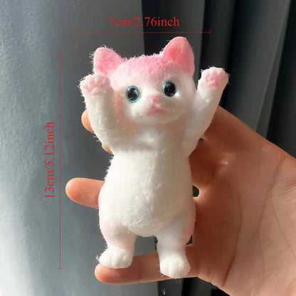 Squishy Cute Flocking Cat Stress Relief Toy