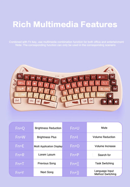 BOW Bluetooth USB Wireless Split Keyboard