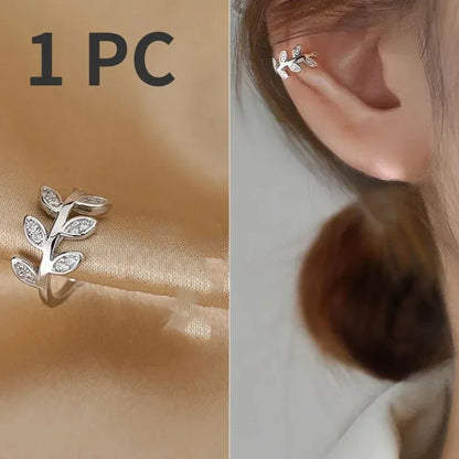 Cute Metal Leaf Earcuff Clip-On Earring