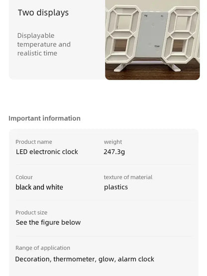 3D LED Digital Clock