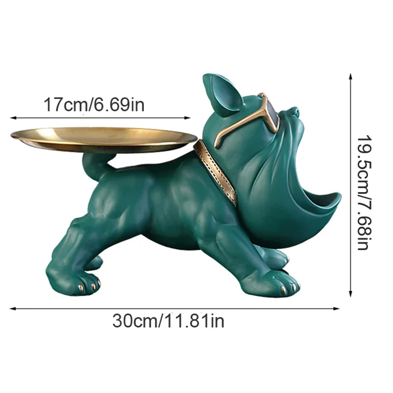 Bulldog Figurine Dog Statue Storage Box