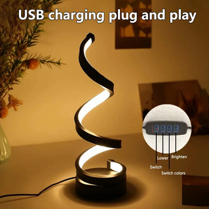 USB LED Table Lamp Spiral Desk Light