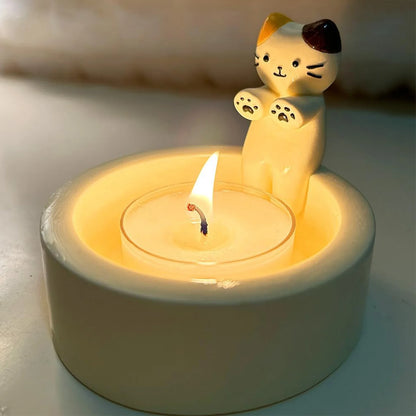 Cartoon Cat Candle Holder
