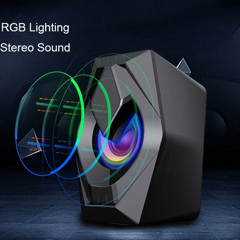 COOMAER USB Wired Desktop Speaker With RGB Lighting - BestShop