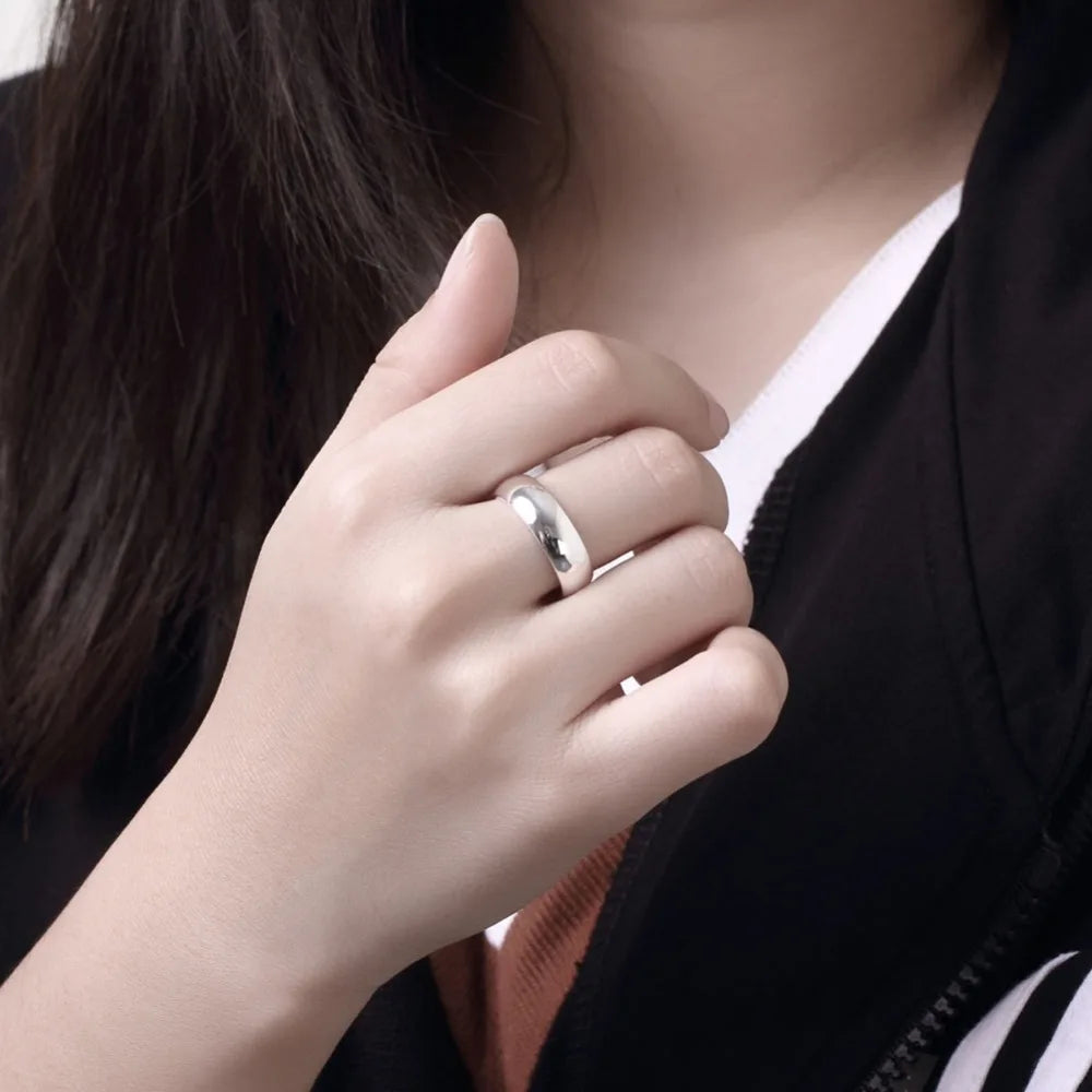 925 Sterling Silver Round Circle Ring