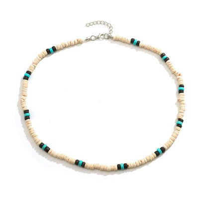 Summer Beach Wooden Beaded Surfer Necklace