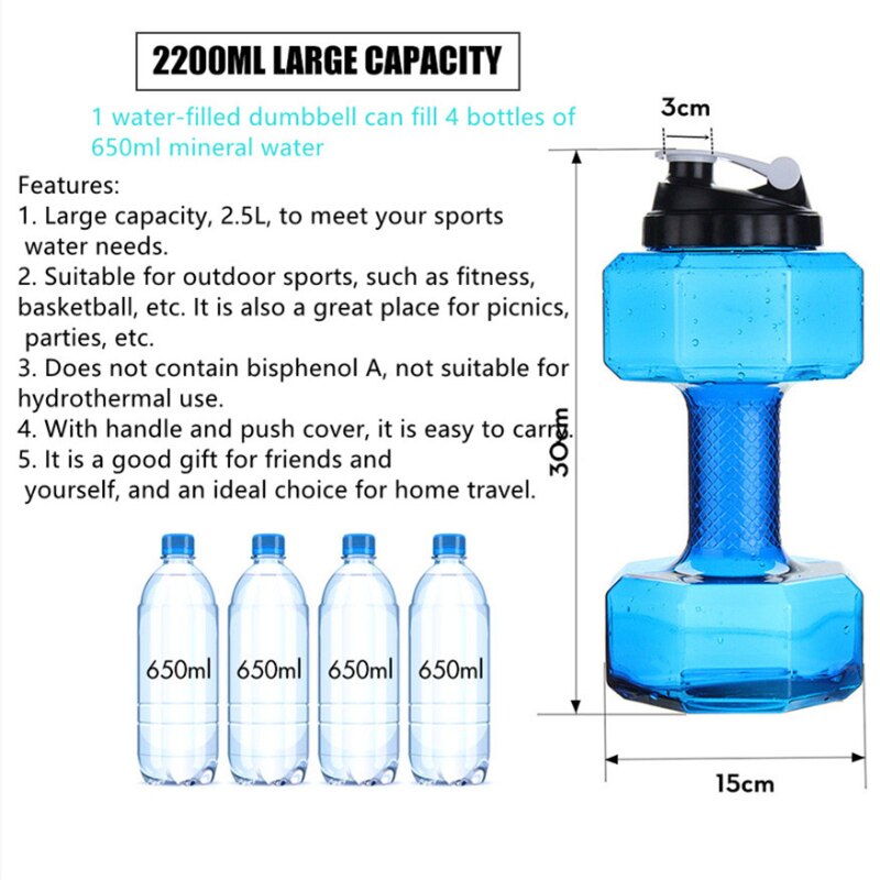 Fitness Water Injection Large Capacity Sports Portable Dumbbells - BestShop