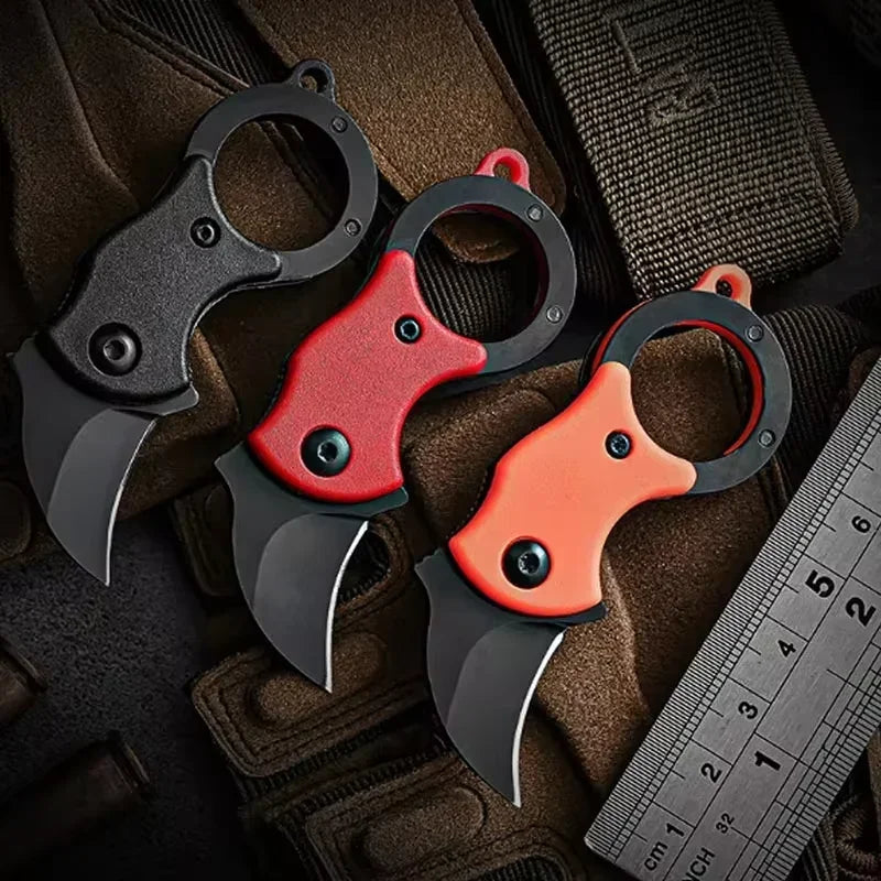 Cuchillo plegable para exteriores EDC, garra de zorro, cortador de collar, cuchillo de bolsillo portátil para acampar y autodefensa, novedad de 2024 