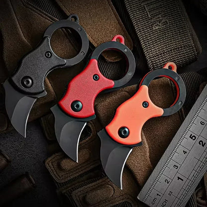 Cuchillo plegable para exteriores EDC, garra de zorro, cortador de collar, cuchillo de bolsillo portátil para acampar y autodefensa, novedad de 2024 