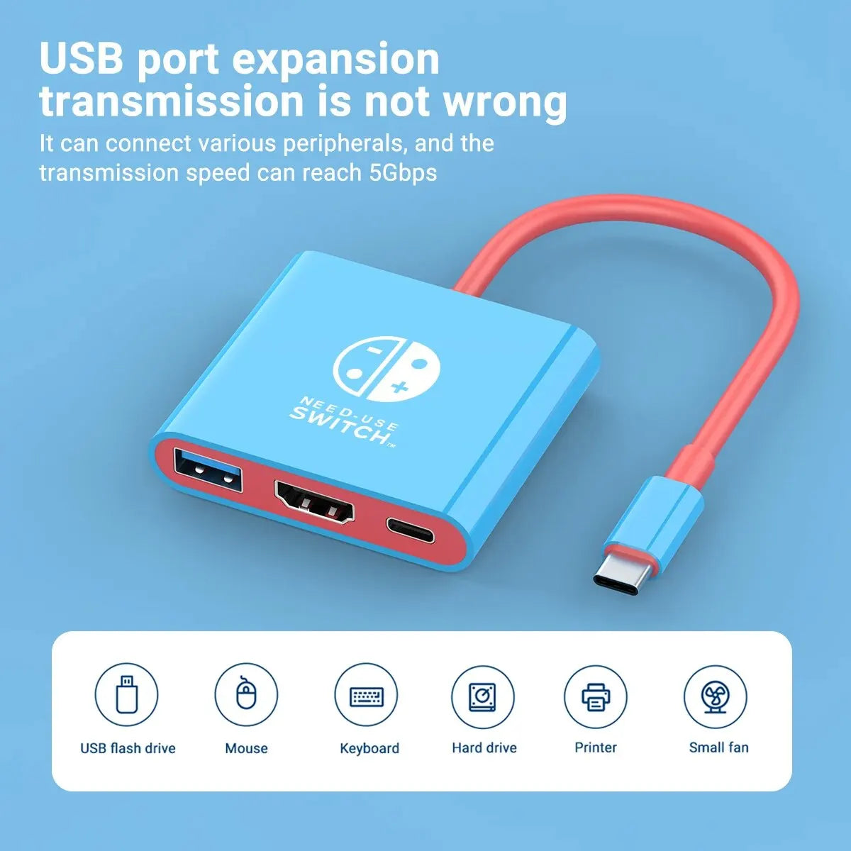 Switch Dock 4K HDMI USB 3.0 Hub Adapter