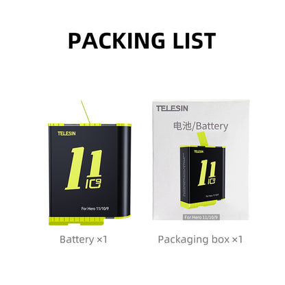 TELESIN Battery For GoPro Hero 10 11 1750 mAh - BestShop