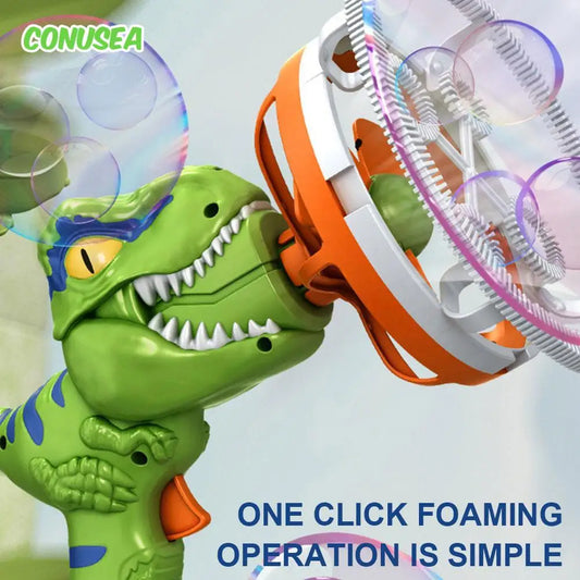 2 In 1 Dinosaur Electric Soap Bubble Gun