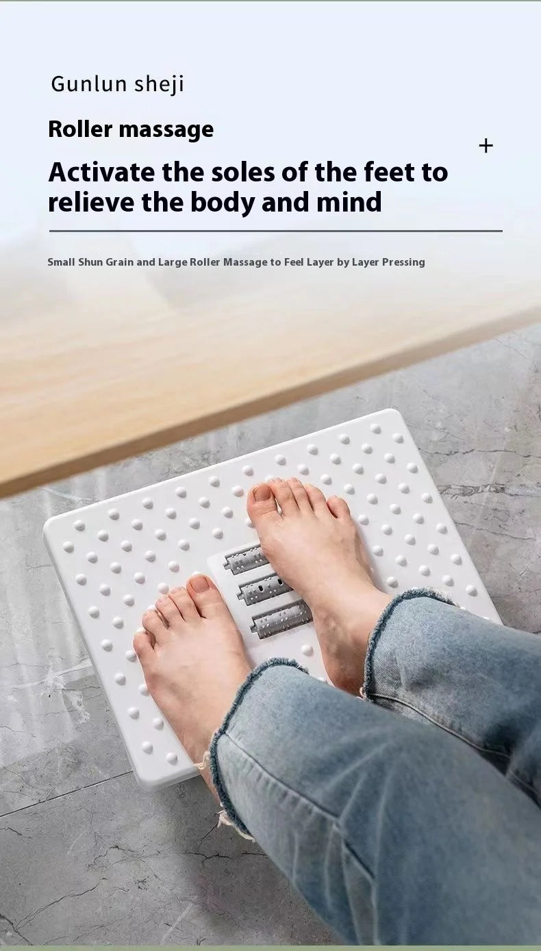 Portable Ergonomic Foot Rest with Massage Rollers
