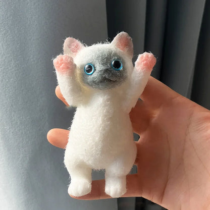 Squishy Cute Flocking Cat Stress Relief Toy