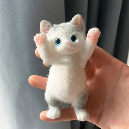 Squishy Cute Flocking Cat Stress Relief Toy