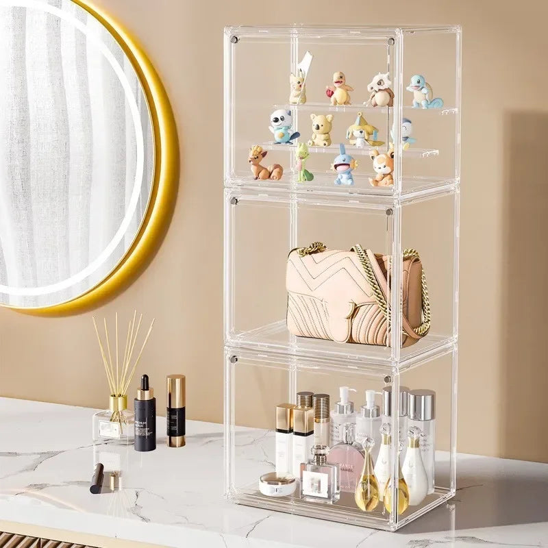 Boîte de présentation transparente empilable en plastique 