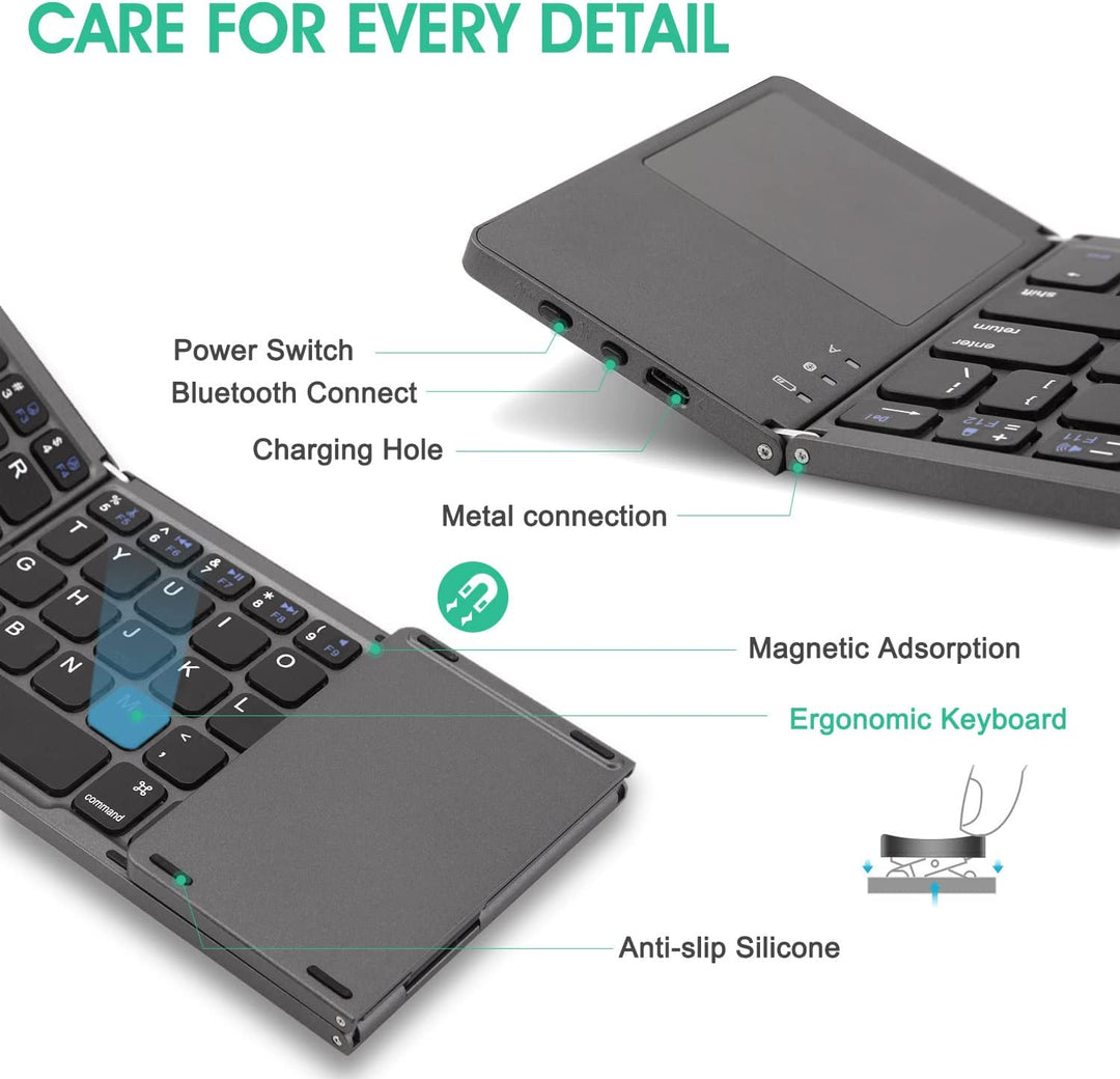 Wireless Folding Keyboards Portable Mini Bluetooth Keyboard - BestShop
