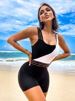 Load image into Gallery viewer, High Waist Patchwork One-Piece Swimsuit - BestShop
