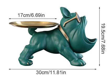 Bulldog Figurine Dog Statue Storage Box