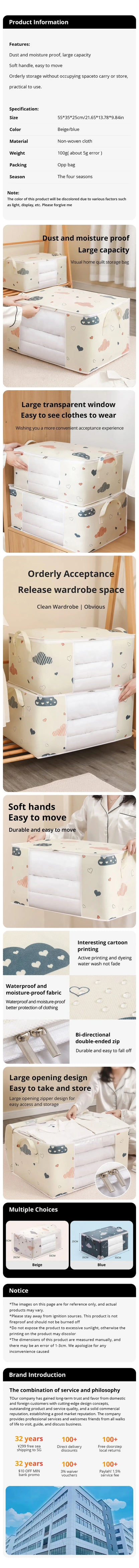 Clothes Storage Bag With Reinforced Handle
