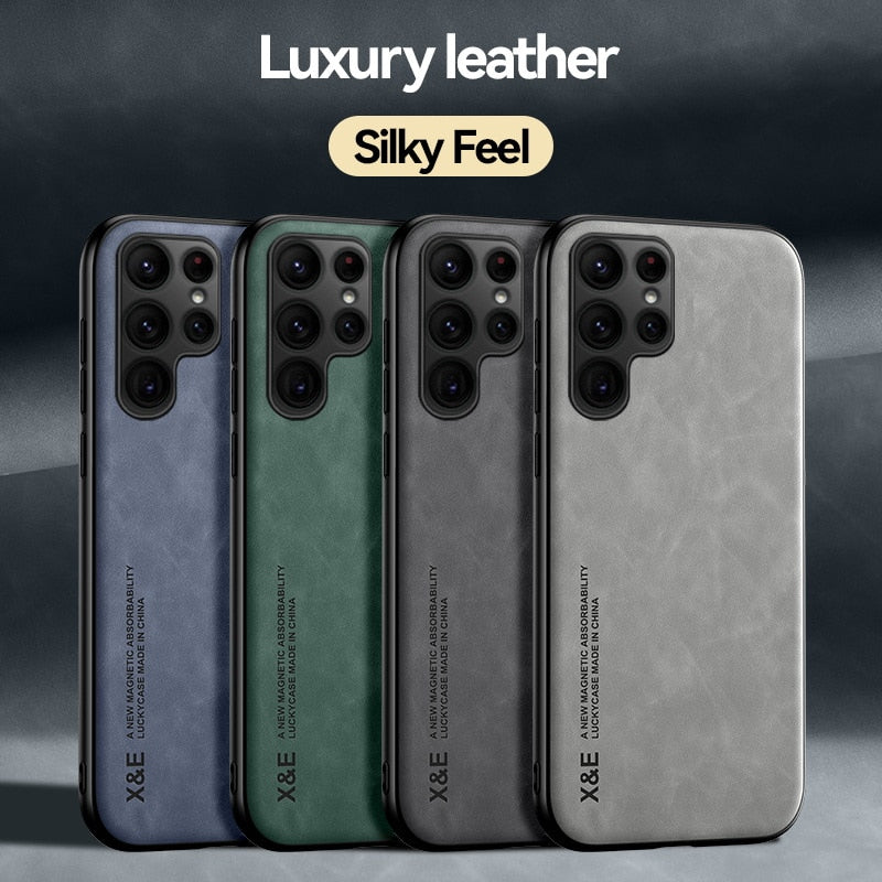 Magnetic Sheepskin Leather Case For Samsung Galaxy - BestShop