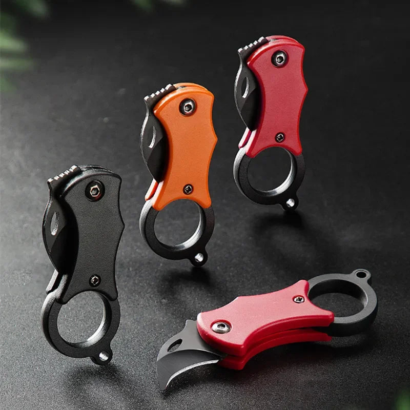 Cuchillo plegable para exteriores EDC, garra de zorro, cortador de collar, cuchillo de bolsillo portátil para acampar y autodefensa, novedad de 2024 
