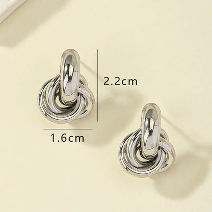 Gold SIlver Color Knot Hoop Earring