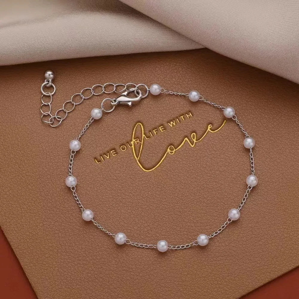 Vintage Style Pearl Love Bracelet