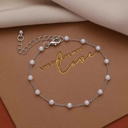 Vintage Style Pearl Love Bracelet