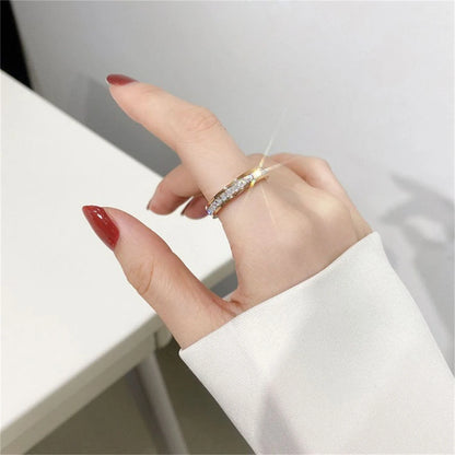 Luxury Double Rowed Square Zircon Ring