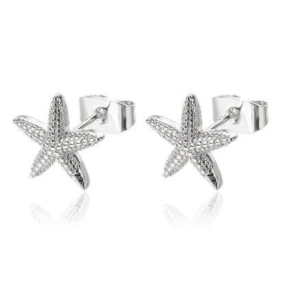 Vintage Summer Starfish Stud Earrings