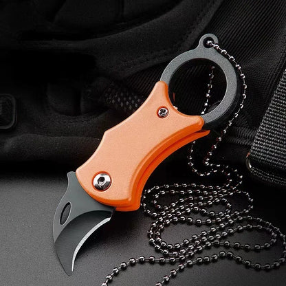 Cuchillo plegable para exteriores EDC, garra de zorro, cortador de collar, cuchillo de bolsillo portátil para acampar y autodefensa, novedad de 2024 