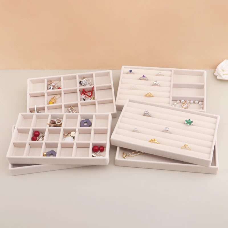 Velvet Jewelry Tray Storage Drawer