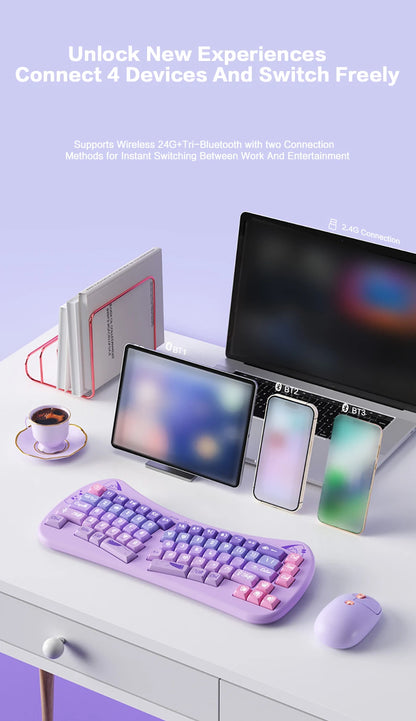 BOW Bluetooth USB Wireless Split Keyboard