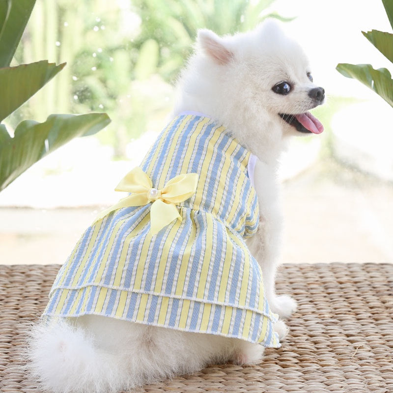 Puppy vertical striped butterfly skirt