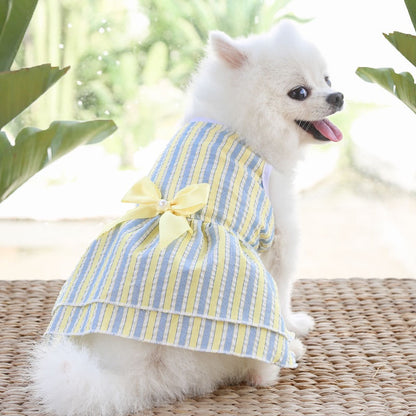 Puppy vertical striped butterfly skirt