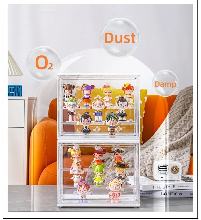 Boîte de présentation transparente empilable en plastique 